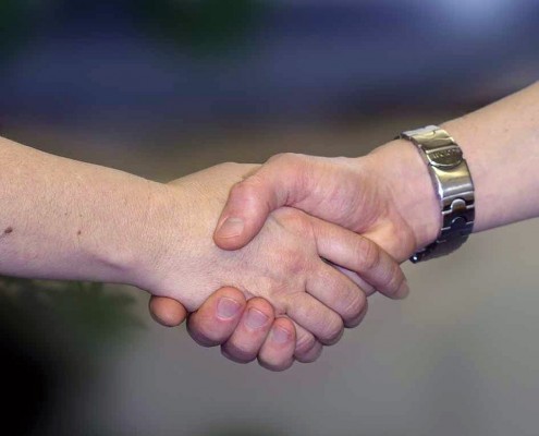 Handshake als Symbol für die erfolgreiche Lösung eines Konflikts, Foto zu Jana Thanns Seminar Erfolgreiche Konfliktlösungen